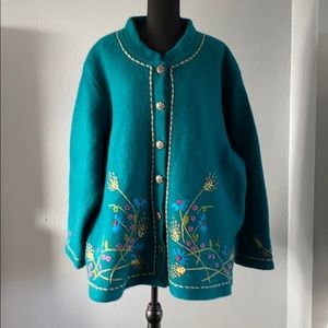 Women’s wool embroidered coat